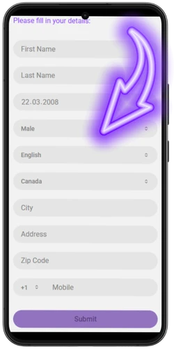 Boocasino enter First Name, Last Name, Date of Birth, gender, language, country, City, Address, Zip Code